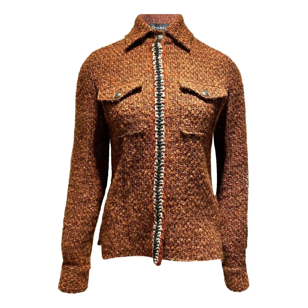 Brown ocher tweed jacket