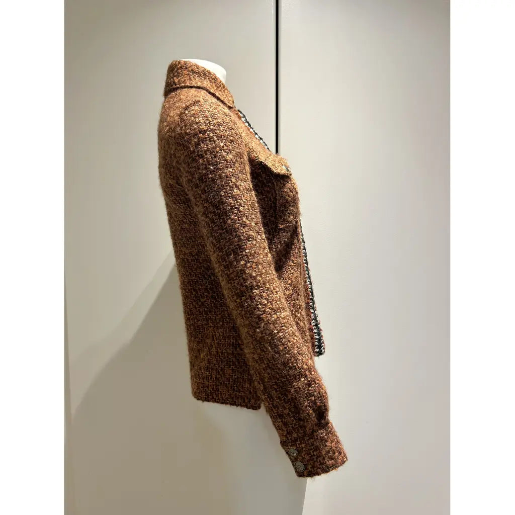 Brown ocher tweed jacket