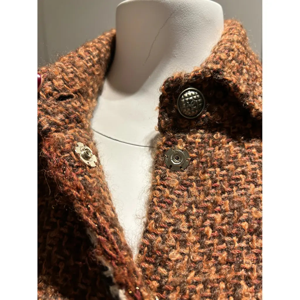 Brown ocher tweed jacket