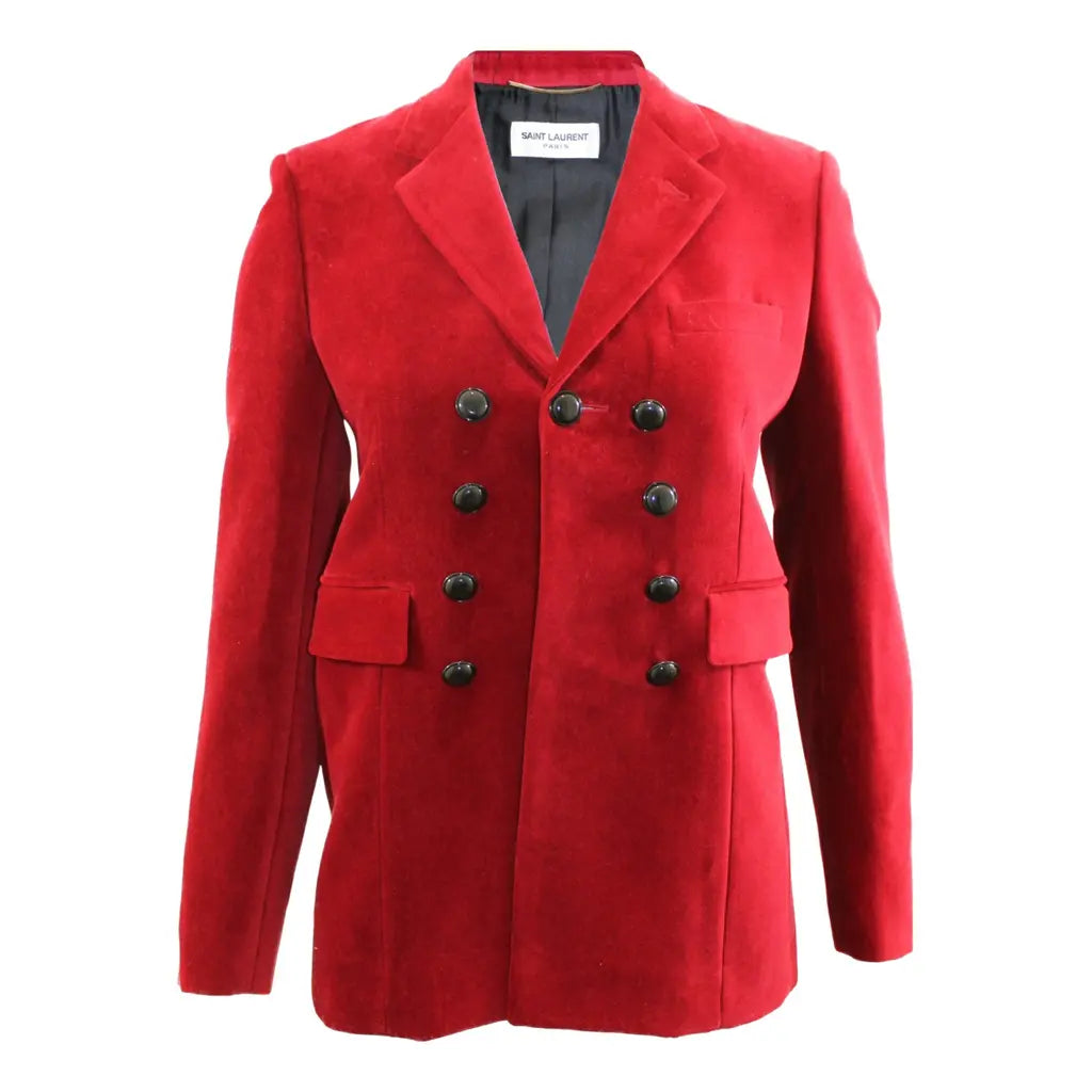 Red velvet blazer