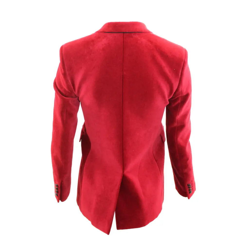 Red velvet blazer