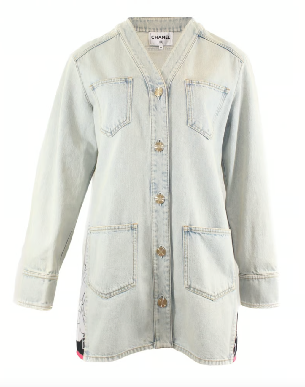 Denim camellia jacket