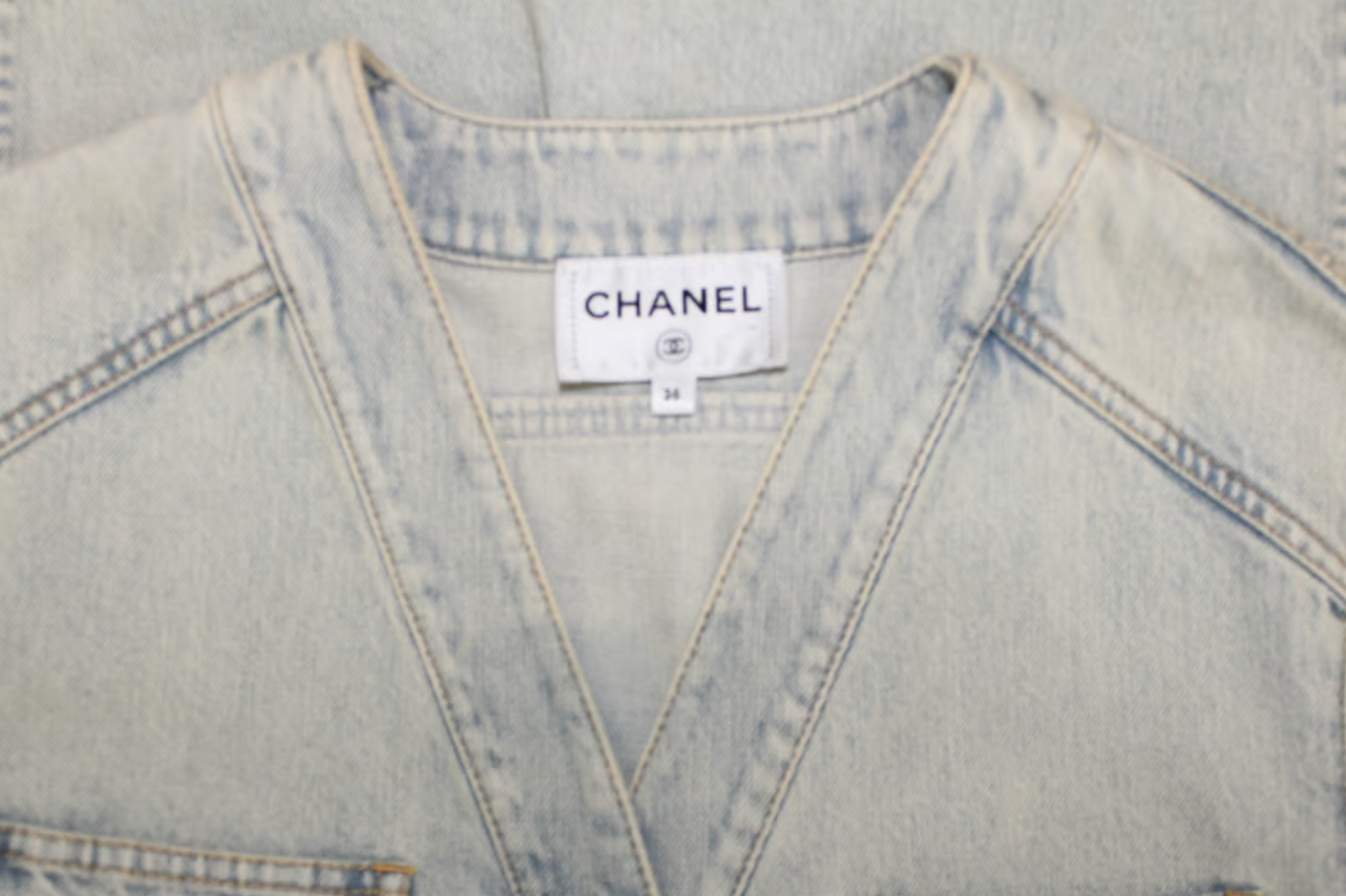 Denim camellia jacket