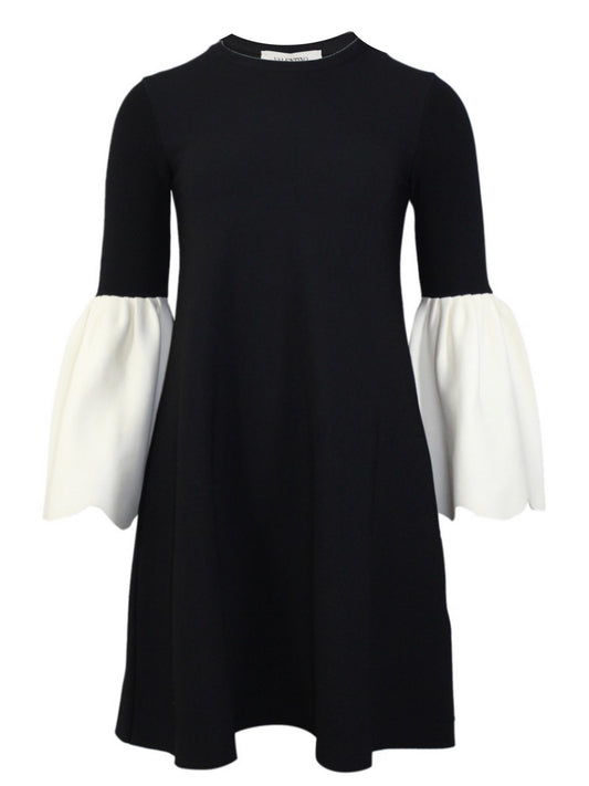 Black dress white sleeves