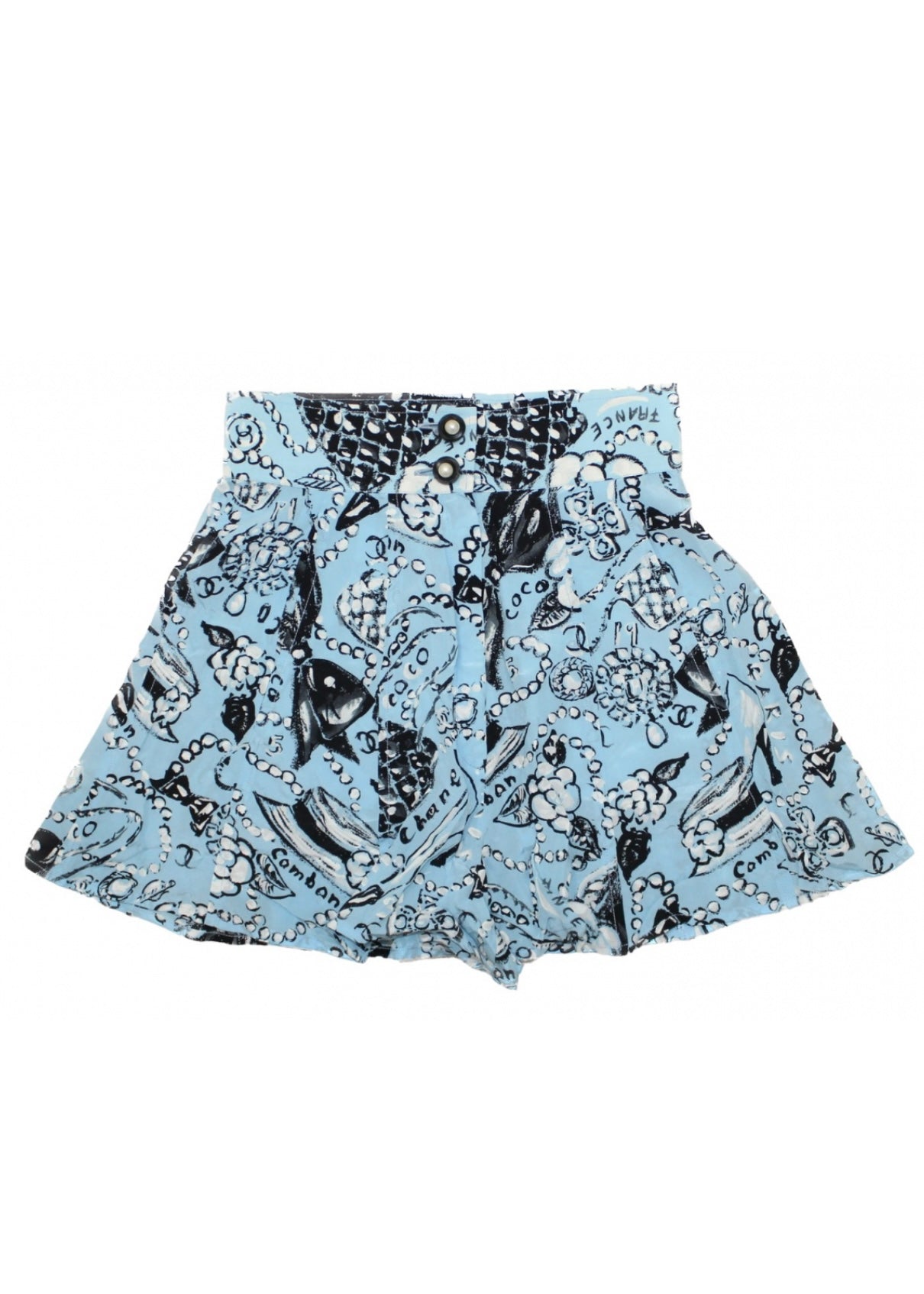 Blue pearl prints shorts