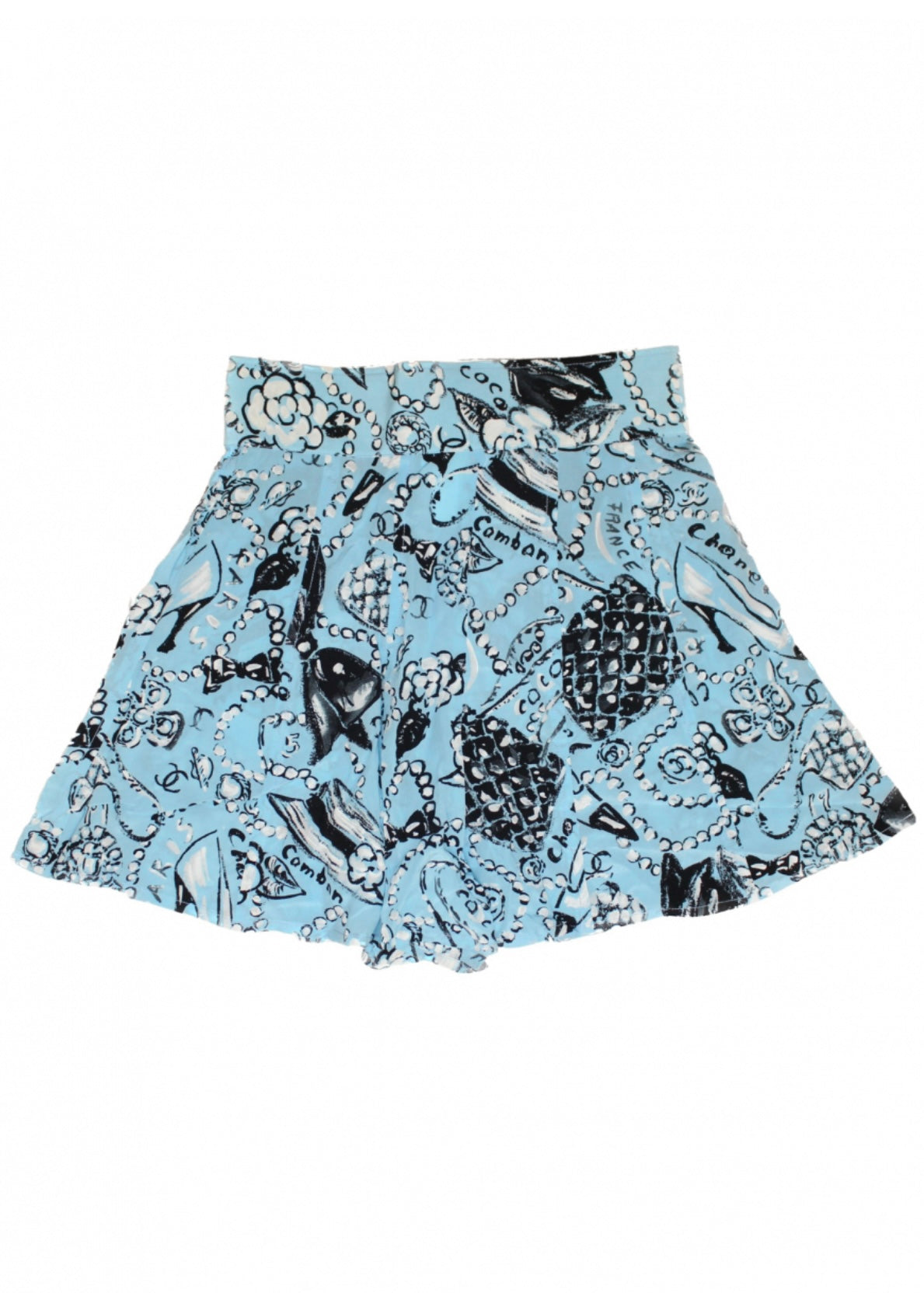 Blue pearl prints shorts